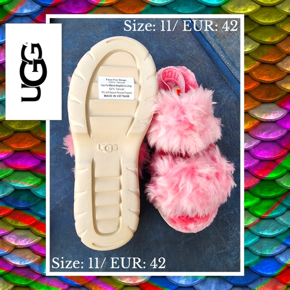 UGG FLUFF SUGAR SANDALS (PINK -Size: 11) - Picture 1 of 9